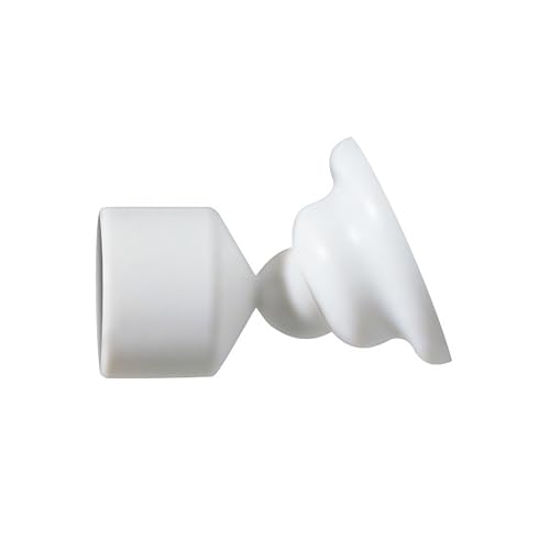 Spirella - Support pour Tringle de Rideau de Douche Wallquick - Compatible Mur Incliné - Plastique Robuste - Ø 20 mm - Blanc - Adapté Enfants et Seniors - 1...