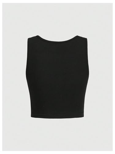 SOLY HUX Women's Skull Print Notched Neck Sleeveless Summer Crop Tank Top2