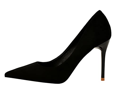 Hee grand Classic Pointed Toe Heels for Women Fashion Suede Stiletto Wedding Party Dress Shoes Office Pumps Lady High Heels3