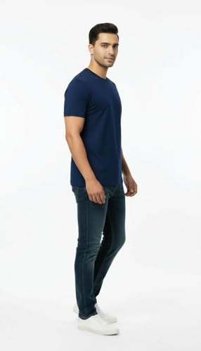 Image of Men's 100% Supima Cotton Crew Neck T-Shirt - Classic Slim Fit, Ultra-Soft Breathable Fabric, Short Sleeve Solid Tee