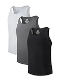 DAVID ARCHY Men's Tank Top Bamboo Rayon Undershirts Tank Shirt Moisture-Wicking A-Shirt for Men, 3-Pack (L, Black/Charcoal/Light Gray)