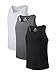 David Archy Men's 3 Pack Bamboo Fiber Undershirts Crew Neck Tank Tops(Black/Charcoal/Gray,M)