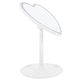 Specchio da Trucco LED a Forma di Cuore Specchio Cosmetico Portatile Illuminazione LED Domestico e da Tavolo per Camera e Viaggio