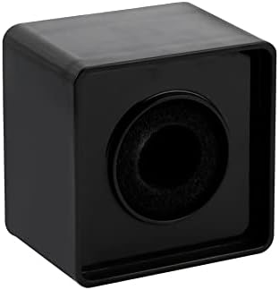 Framendino, Square Cube Shaped Interview Microphone Logo Flag Station Abs Injection Protable Mic Flag Stations Box for News Ktv Tage Hole with Sponge (Black)