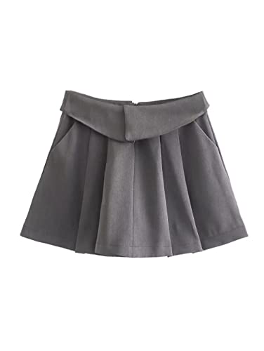 Womens Short Skirts - Pleated Skirt Women Mini Skirts Woman Fashion High Waist Skirts for Women Streetwear Pocket2