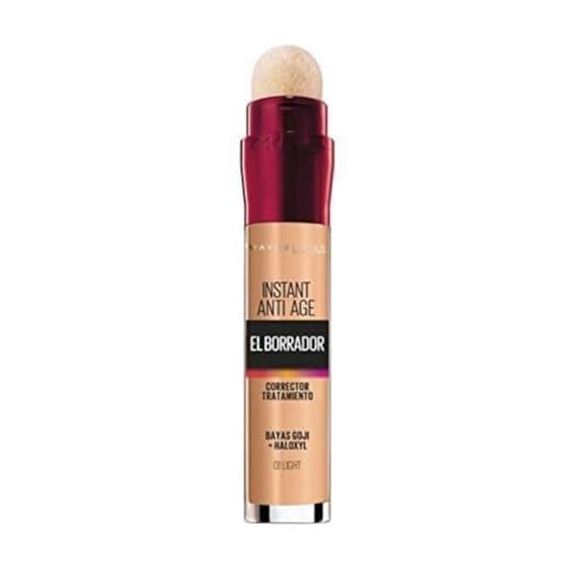 Maybelline New York, Corrector de Ojeras, Bolsas e Imperfecciones, Con Bayas de Goji y Haloxyl, Tono: 01 Light, 6.8 ml