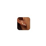 Pselysian Custom Name Stud Earrings, S925 Sterling Silver 18K Gold Plated Name Earring Studs, Personalized Name Earrings Gift for Women, Customize Your Own Earring with Name, Gold