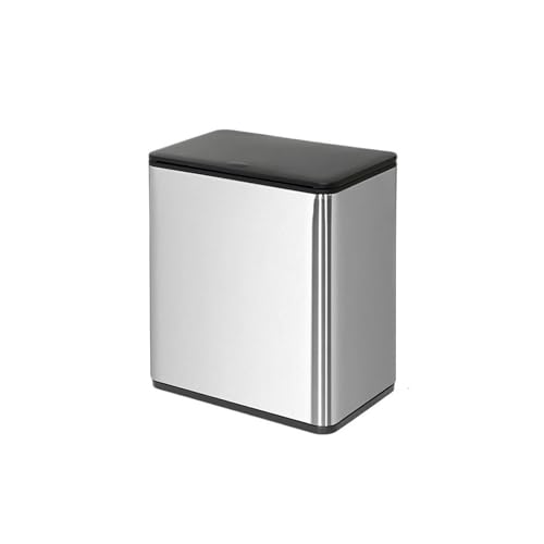 Dog Proof Bins ZENY896V Garbage bin Chinese-style Trash Can Bedroom, Minimalist Garbage for Toilet Kitchen Office Trash Can(Silver)