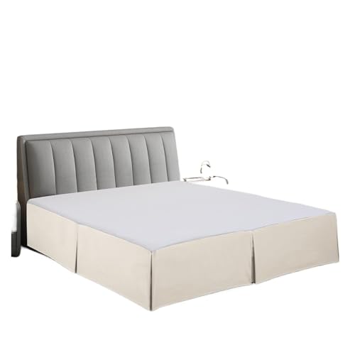 Falda de Cama Falda de Cama Plisada Microfibra, fácil Ajuste, añade Plataforma Blanca, Resistente a la decoloración y a Las Arrugas, Colcha 14 Pulgadas Altura para decoración de la Cama(White,Twin)