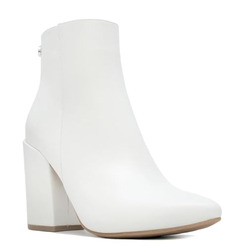 NAUTICA Women's Heeled Ankle Bootie with Pointed Toe, Block Heel, and Side Zipper for Winter - Yeva2