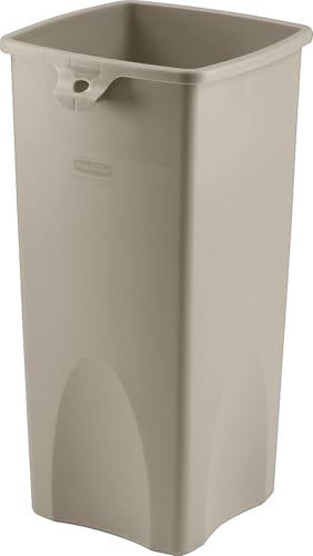 Image of 23 gal. Square Beige Trash Can
