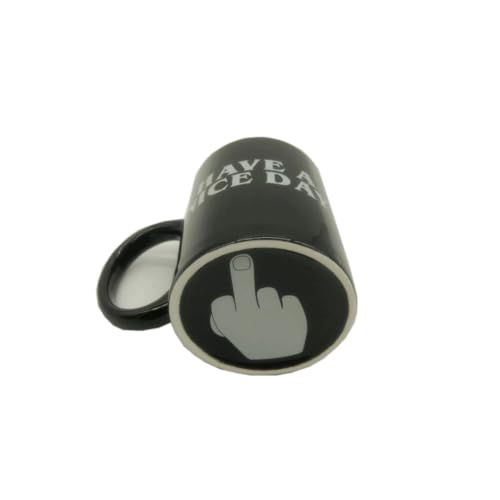 ZUODOOKU Tasse humoristique en céramique avec inscription « Have A Nice Day », pour café, lait, jus, doigt d'honneur - 350 ml