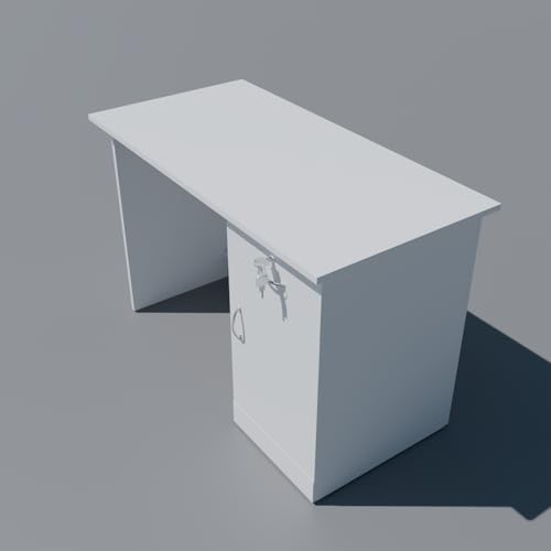 Image of Nityam Computer Table for Home pc Storage Keyboard Tray with Drawer | Office Desk | Study Table for Home (Color-White)