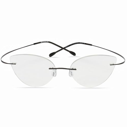 Gafas de Lectura fotocromáticas Vintage para Mujer con Montura Ojo de Gato, Lentes asféricas de Resina HD Gafas de Sol para Exteriores / UV400,Negro,+3.5