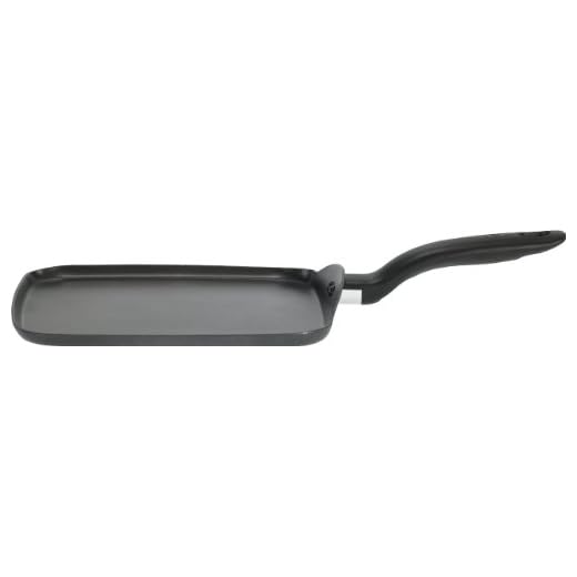 T-fal B16713 Initiatives Nonstick Inside and Out Square Griddle Cookware, 10.25-Inch, Gray