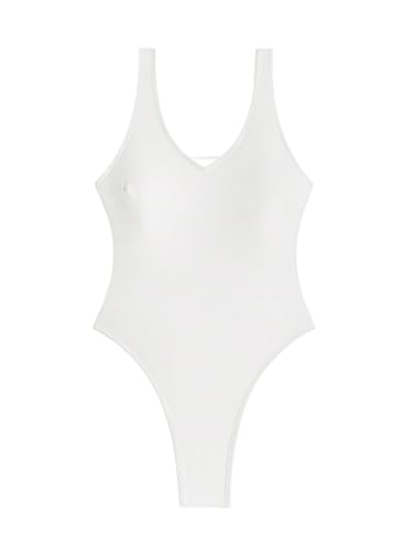 Image of Foxiny Sexy Backless Cheeky High Cut Leg Thong V Neck One Piece Swimsuit