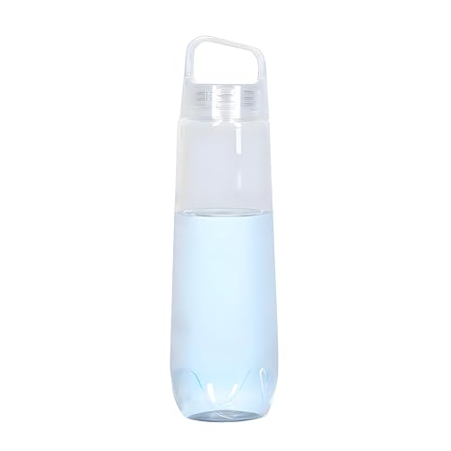 【医療器具にも使用の樹脂製】MYEEDA ウォーターボトル 740ml おしゃれ プラスチック クリア ボトル 取っ手付き トライタンボトル 洗いやすい オシャレ 水筒 男の子 女の子 小学生 軽量 大容量 water bottle スリム 透明 スポーツ