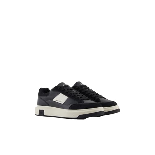 Armani Exchange Venice Sneaker, Black/Off White, 12