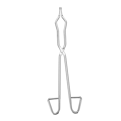 1pc Clip Crucible Tongs Chemistry Laboratory Flask Clamp Crucible Pouring Tongs Lab Equipment Kits Laboratory Supplies Classroom Crucible Tong Stainless Steel Crucible Clamp Silver CIYODO