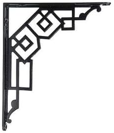 Van Dyke's Restorers Arts and Craft Handmade Iron Shelf Bracket (Pack of 1) - Black Powder Coat, 7 1/2" x 9 1/4"