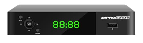 DIPROGRESS decoder DVB-T2 Hevc 10 bit DPT207HD con due telecomandi 2 in 1, nero