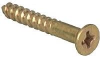 Wood Screws, Brass, Phillips, #8 x 1-1/4-In., 100-Pk.