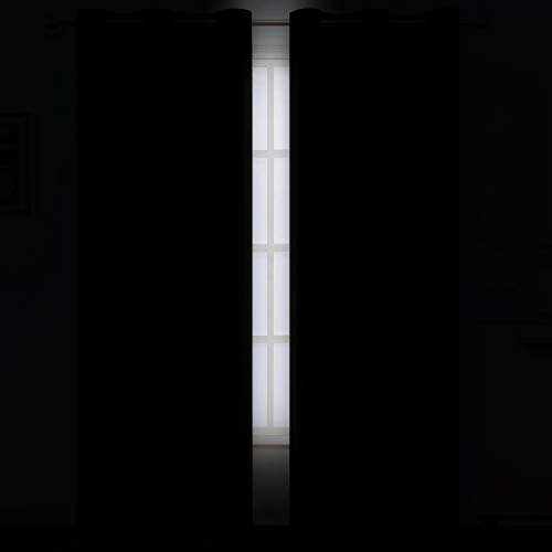 Image of LEMOMO Black Thermal Blackout Curtains /38 x 84 Inch /Set of 2 Panels Room Darkening Curtains for Bedroom