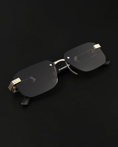 Image of IFLASH Retro Rimless Sunglasses Rectangle Women Men Vintage Frameless Sun Glasses