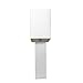 Elegant Designs LT1025-WHT Modern Leather Table Lamp with White Fabric Shade, White