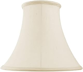 National Lighting Decorative Table Lampshade - 18-Inch Tapered Round Bell Light Shade in Cream Fabric - Compatible with 60W E27/B22 GLS Incandescent or LED (Not Included)