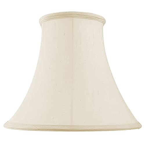 National Lighting Decorative Table Lampshade - 18-Inch Tapered Round Bell Light Shade in Cream Fabric - Compatible with 60W E27/B22 GLS Incandescent or LED (Not Included)