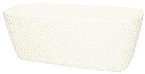 KOTARBAU® Blumenkasten Weiß 400mm Oval für Balkon und Moderne Innenräume