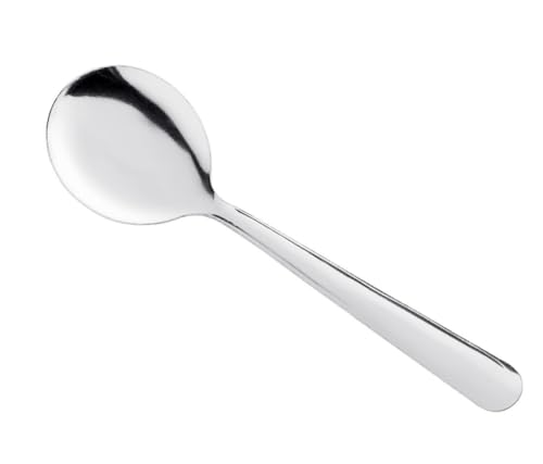 Soro Essentials- Set of 24 Stainless Steel Windsor Bouillon Spoon- Serving Utensils Serving Flatware Cutlery Kitchen Tableware Buffet Serving Utensils for Home Kitchen and Restaurant