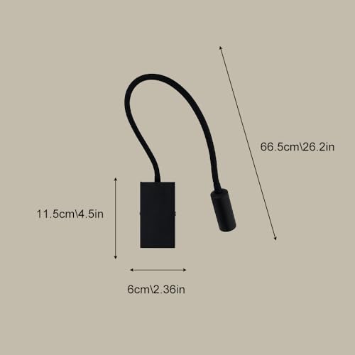 Aplique de pared con manguera ajustable para evitar la fatiga visual con luz cálida de 3W 5
