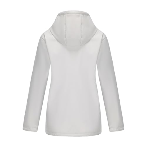 Chubasquero largo para mujer de talla grande con capucha ajustable 4
