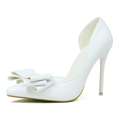 JiangWei Shu Women's Satin High Heels Pointed Toe Sexy Pumps Shoes Party Stilettos