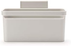 Brabantia In-Sink Organiser Caddy with Suction Cups & Drainage Holes (Light Grey) Easy-Fix Kitchen Tidy Holder for Sponges, Cloths & Washing Up Brushes