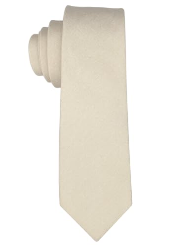 Image of Kebocis Mens Solid Color Cotton Necktie for Men