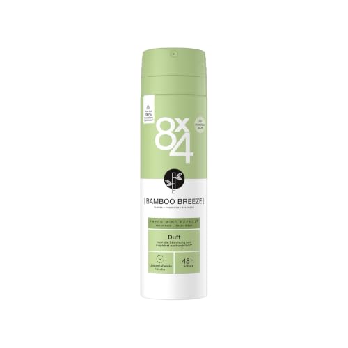 8X4 Bamboo Breeze Deospray Deodorant mit fruchtig-floralem Duft erfrischendes Deo ohne Aluminium (ACH) mit 48h Schutz für jeden Hauttyp (150 ml)