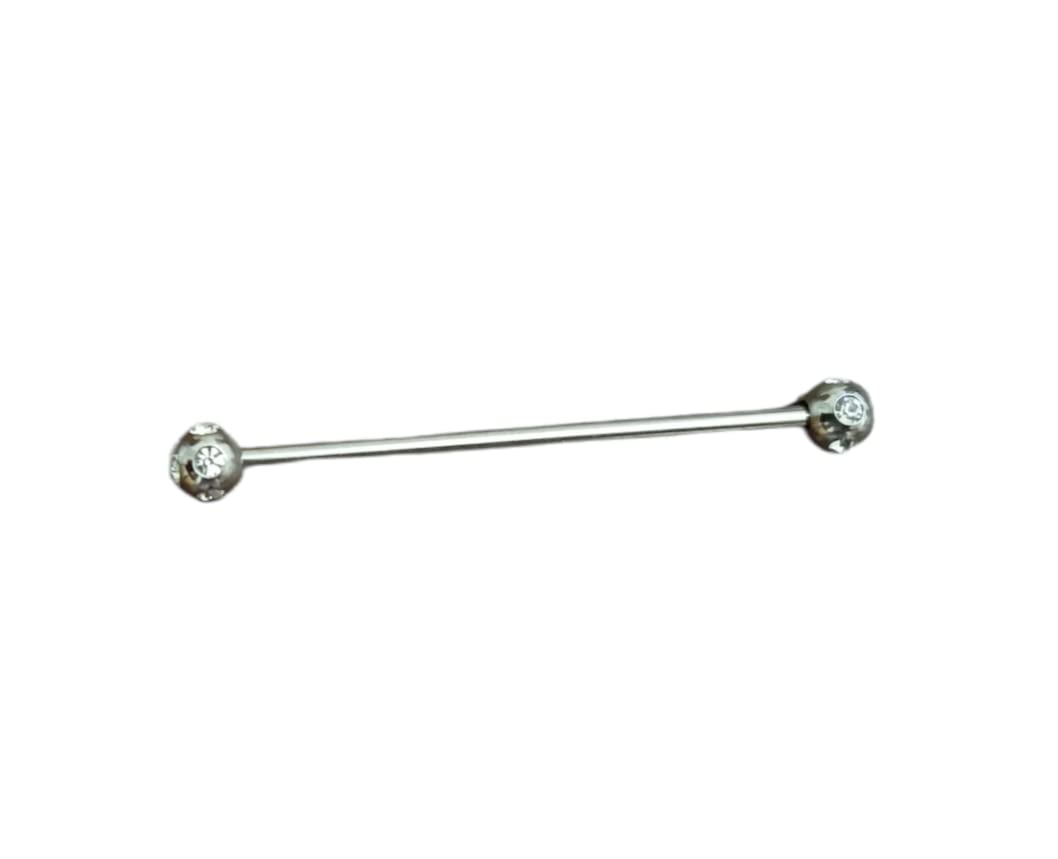 ITT 14Gauge Industerial Circule Stone Twisted Ear Industrial Barbell Piercing Ear Stud- 1pc (B09X384W65) Amazon Price History, Amazon Price Tracker