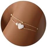 Turandoss Gold Pearl Bracelets for Women Jewelry Gifts - 14K Gold Plated Freshwater Cultured Pearls Bracelet Dainty Layered Pearl Beaded CZ Bracelets for Women Bridesmaid Jewelry Gifts