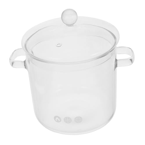 Mikikit cacerola de vidrio olla a lento olla grande para cocinar bote de lento de vidrio ollas de vidrio sartén de vidrio sartenes de vidrio para cocinar cacerolas Transparente