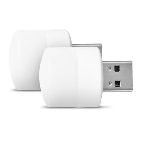 KIXZSAZ 2 piezas de luces de noche alimentadas por USB, luces noche LED para cabecera, lámparas emergencia brillantes, gabinete pasillo, iluminación interior la casa, Luz blanca + cálida, 2 piezas