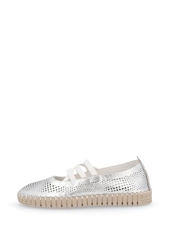 Frau - Ballerina in Pelle Laminata laserata