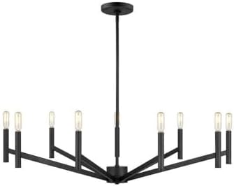 Sea Gull Lighting Vector-9 Light Chandelier-Midnight Black Finish-Incandescent Lamping Type