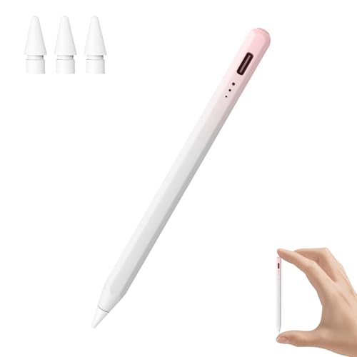 スタイラスペン iPad 第6世代~第11世代用 15分高速充電 Apple Pencil 2018-2025 iPad Pro 11インチ/12.9インチ/M4 Air 3/4/5/M2/M3 Mini 5/6-ピンク