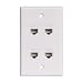 Ethernet Wall Plate 4 Port - Cat6 Ethernet Cable Wall Plate Female to Female - White