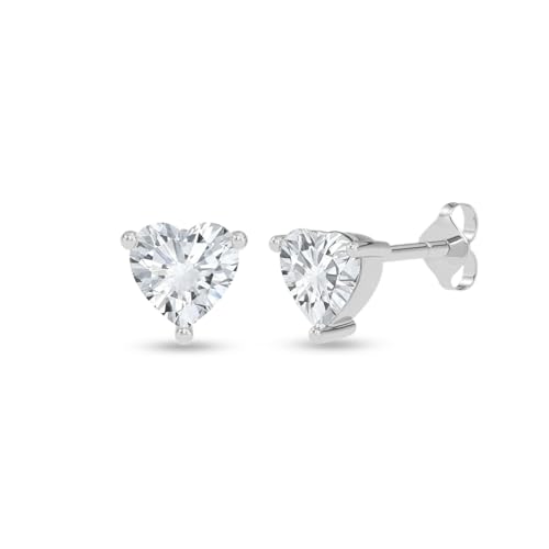 Image of Clara 925 Sterling Silver Heart Solitaire Pendant Earrings Chain Bracelet Ring for Women & Girls| Platinum Plated | Gift for her