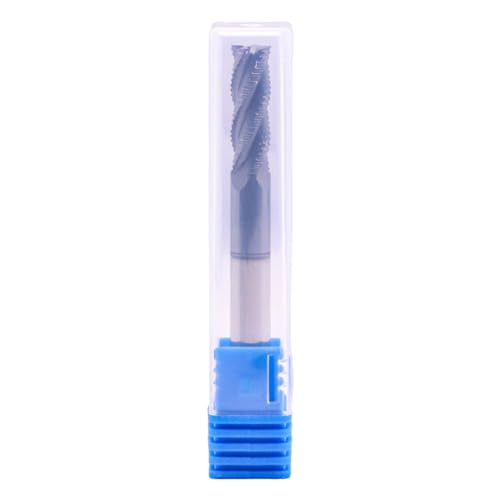 Image of 4 Flute Solid Carbide Roughing End Mills(5Pcs 1 /4 inch), ALCrSiN Nano Coated | 35 Helix, 1 /4 inch Cutting Dia, 1 /4 inch Shank Dia, 3 /4 inch LOC, 2-1 /2 inch OAL, for Milling Alloy Steel, Carbon Steel, Cast Iron