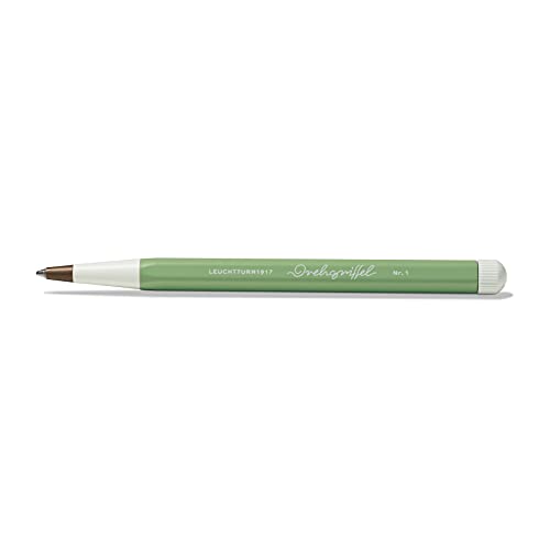 Image of LEUCHTTURM1917 Gel Pen Drehgriffel No.1 Sage Green | Document Proof Black Ink, Twist Mechanism, Smooth Writing, 0.5mm Tip, Office Pen, Writing Gift